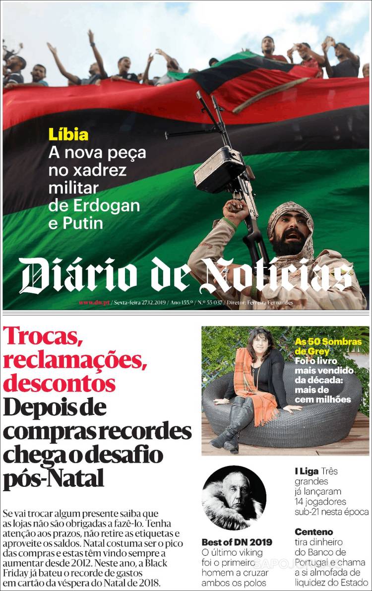 Portada de Diário de Noticias (Portugal)