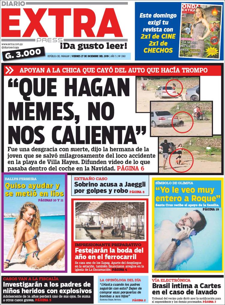 Portada de Diario Extra (Paraguay)