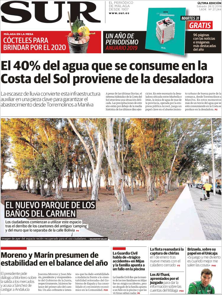 Portada de Diario el Sur (España)