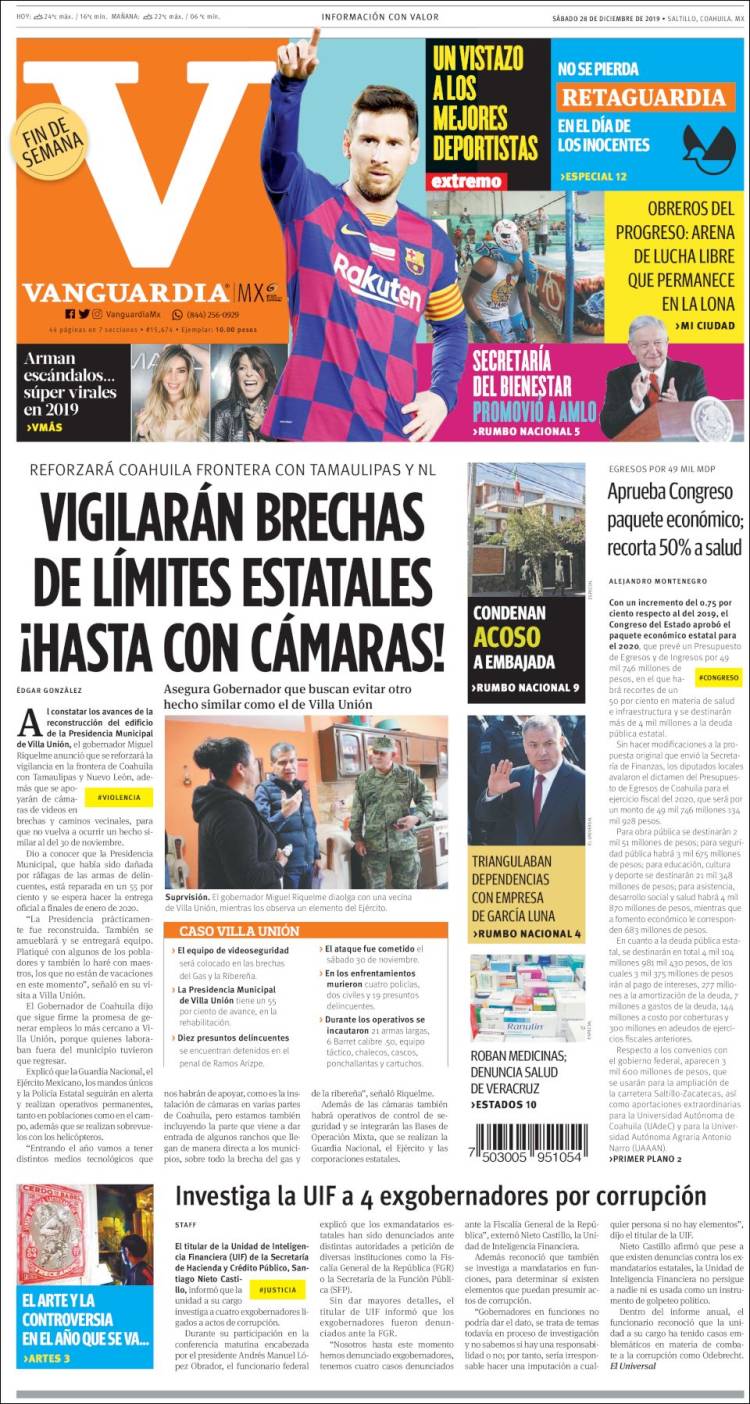 Portada de Vanguardia (México)