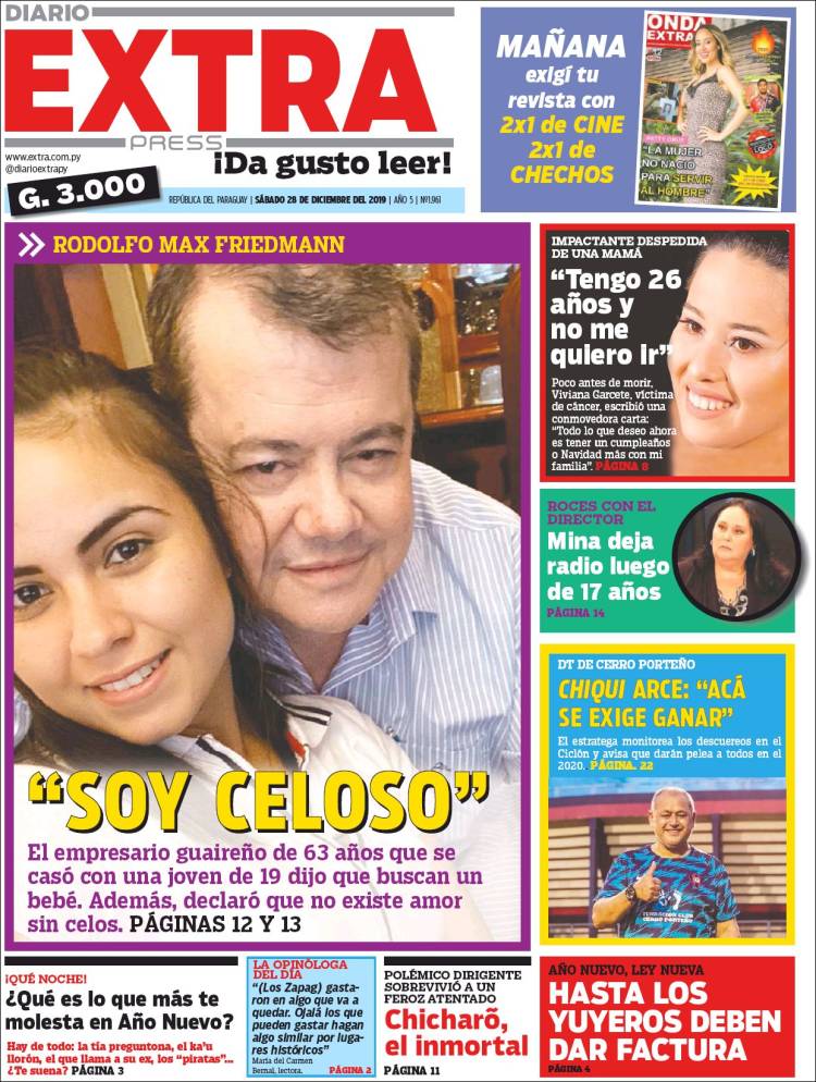 Portada de Diario Extra (Paraguay)