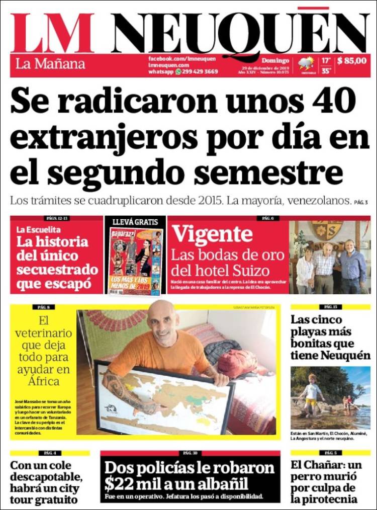 Portada de La Mañanade Neuquén (Argentina)