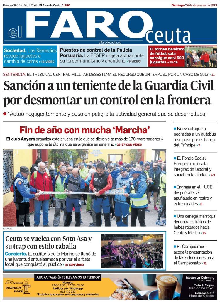 Portada de El Faro de Ceuta (Espa&ntilde;a)