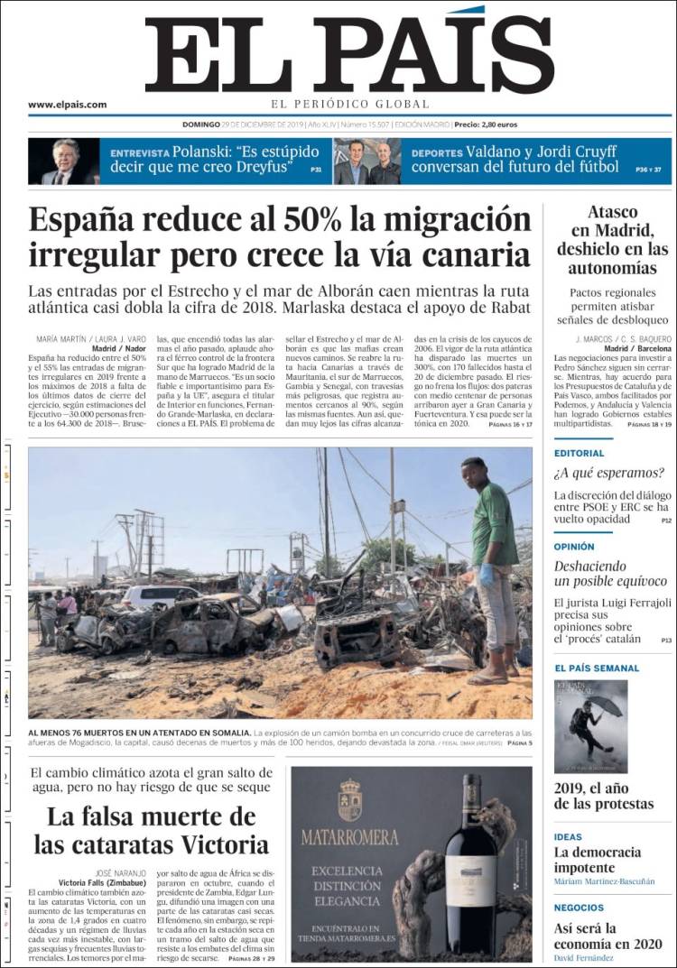 Portada de El País (Espa&ntilde;a)