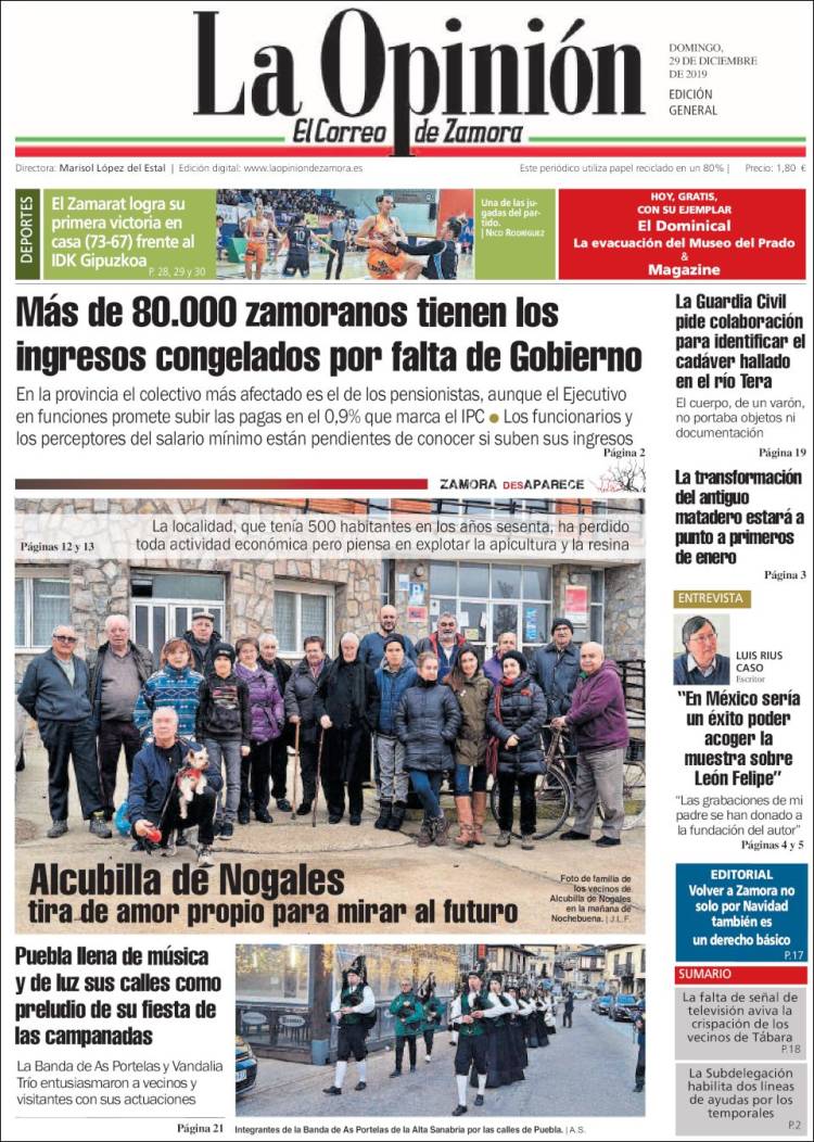 Portada de La Opinión - El Correo de Zamora (Espa&ntilde;a)