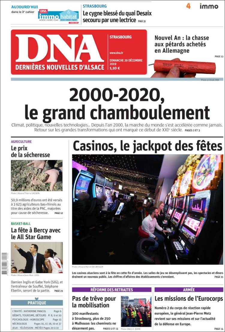 Portada de Les Dernières Nouvelles d'Alsace (Francia)