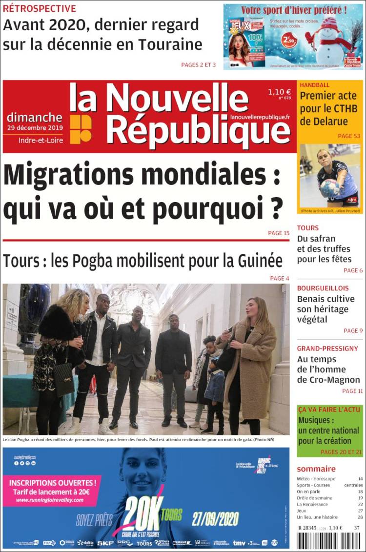 Portada de La Nouvelle Republique (Francia)