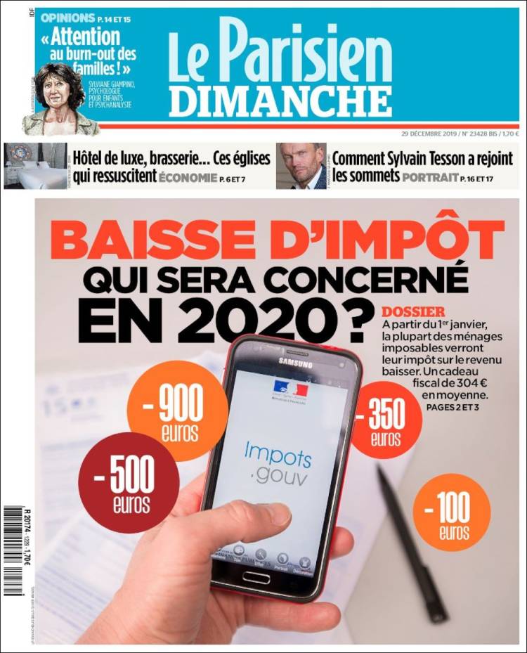 Portada de Le Parisien (Francia)
