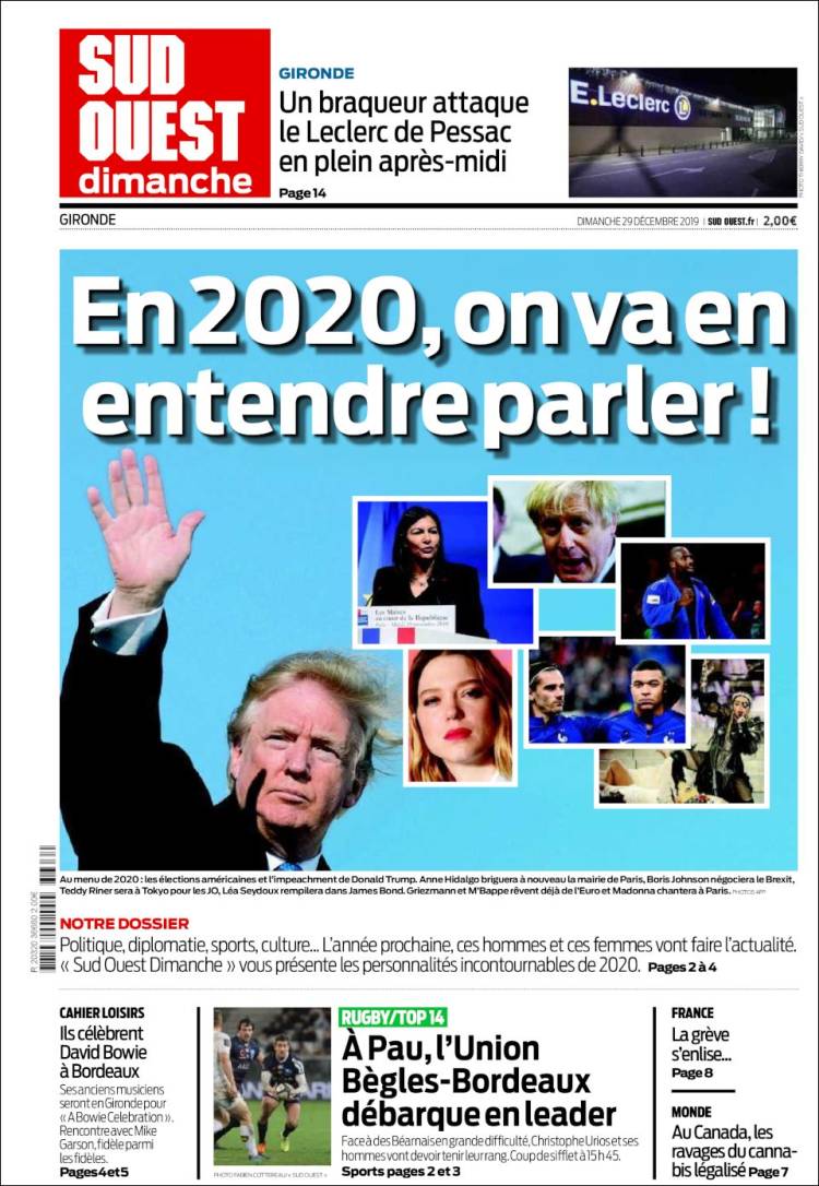 Portada de Sud Ouest (Francia)