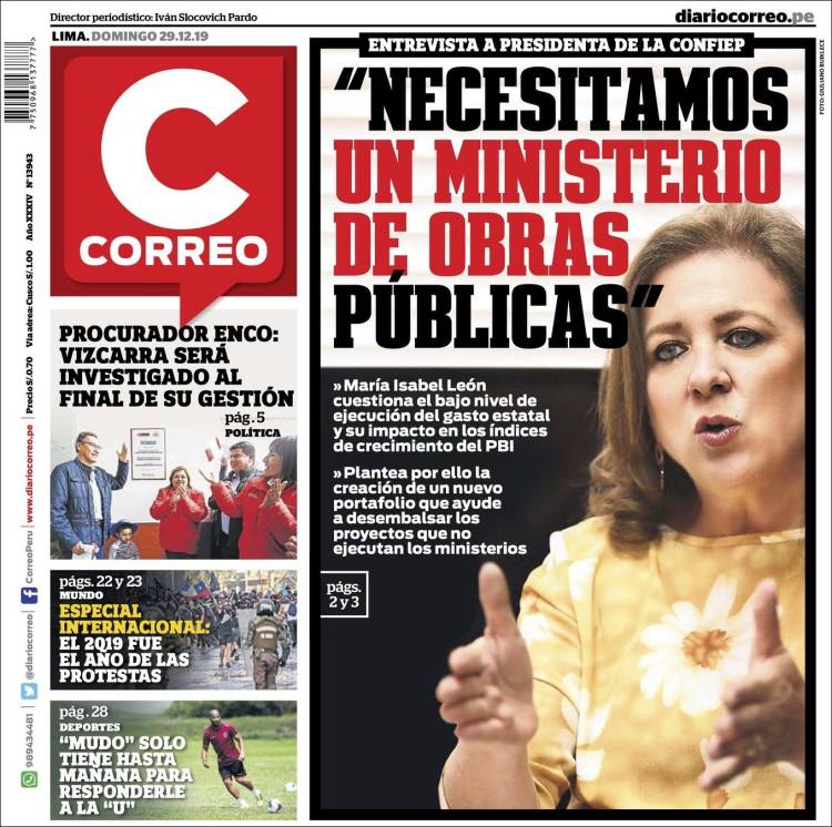 Portada de Diario Correo (Per&uacute;)