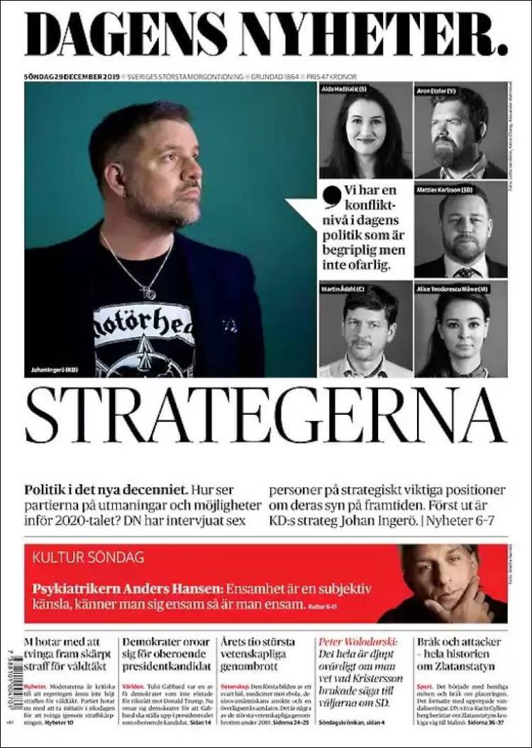 Portada de Dagens Nyheter (Suecia)