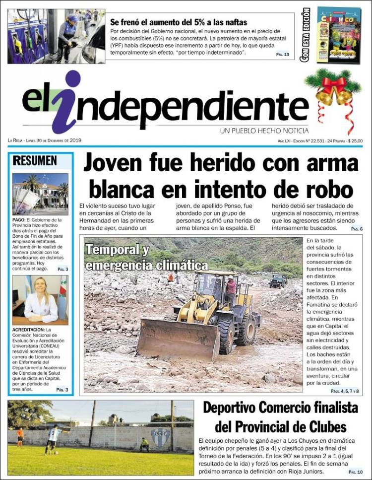 Portada de El Independiente (Argentina)
