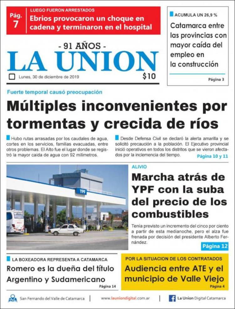Portada de La Unión (Argentina)