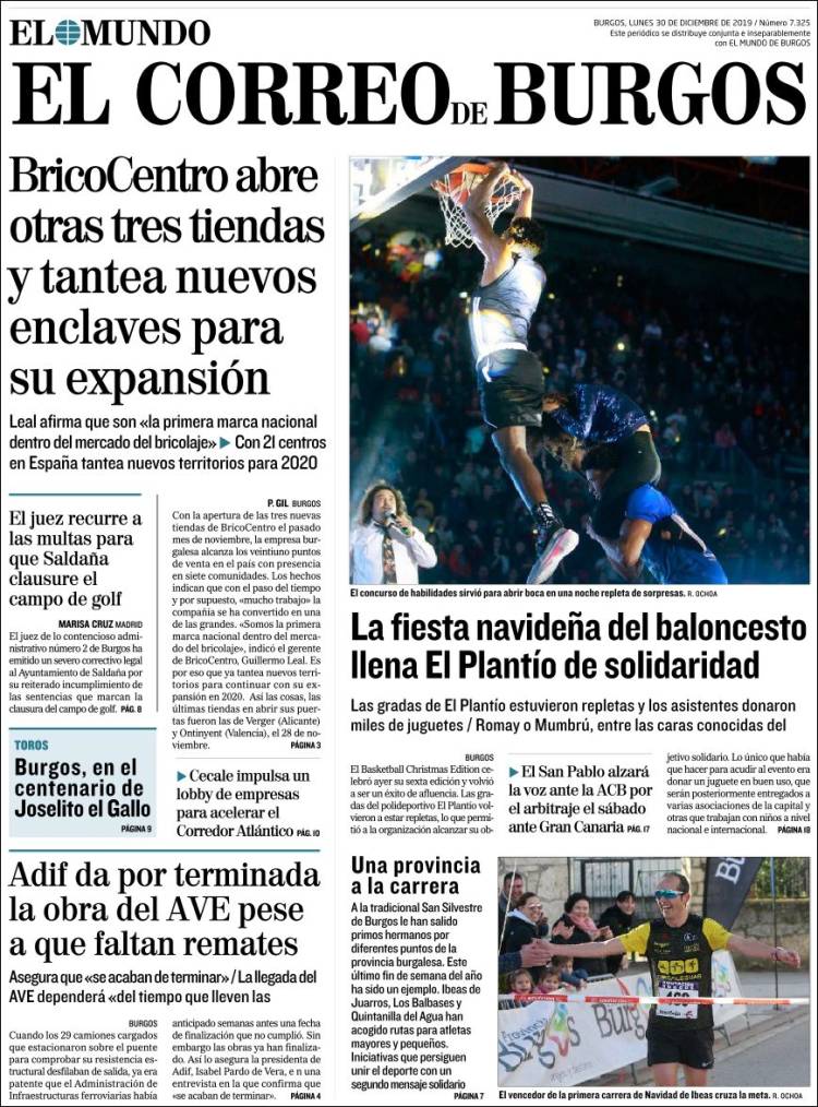 Portada de El Correo de Burgos (Espa&ntilde;a)