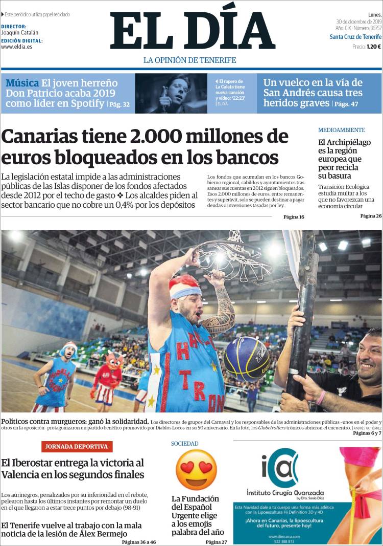 Portada de El Día (Espa&ntilde;a)