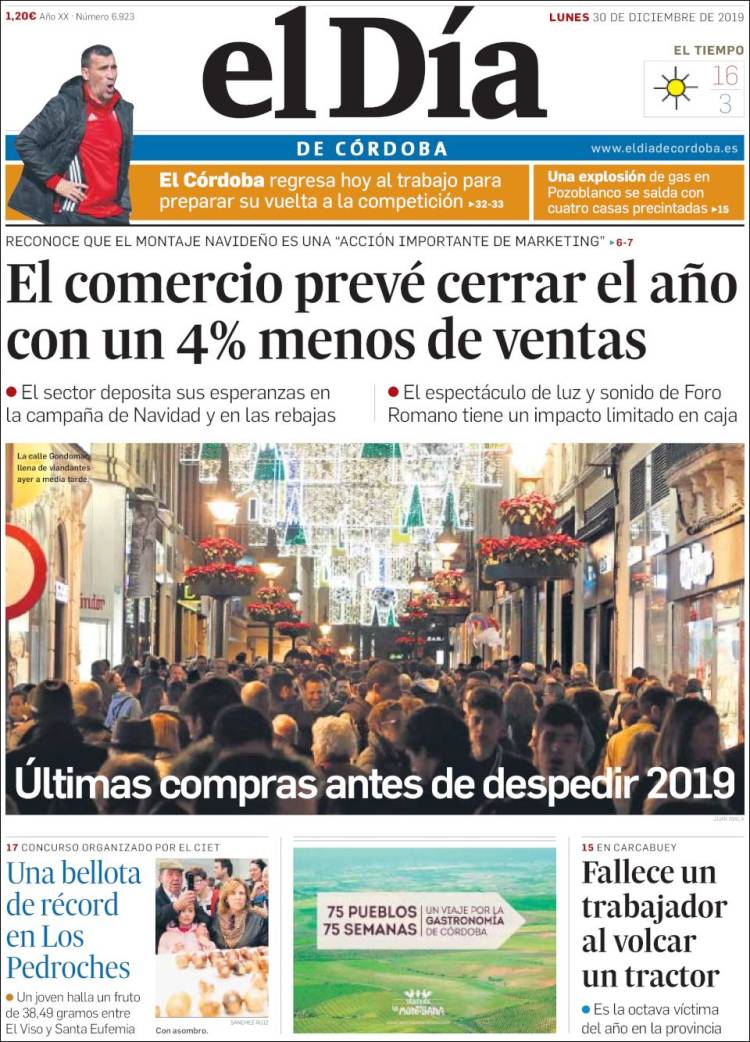 Portada de El Día de Córdoba (Espa&ntilde;a)