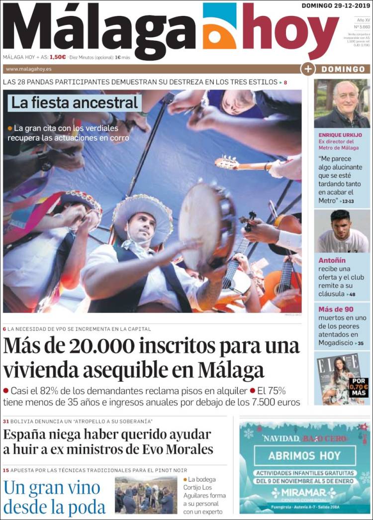 Portada de Málaga Hoy (Espa&ntilde;a)