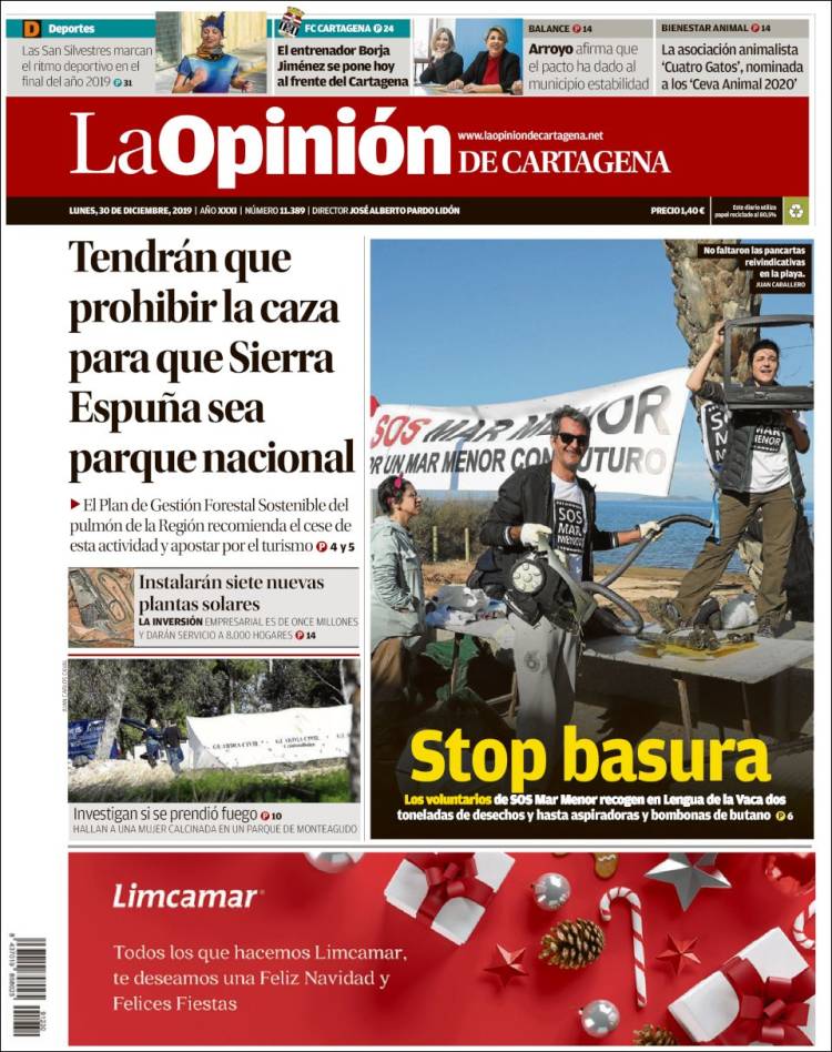 Portada de La Opinión de Murcia (Espa&ntilde;a)