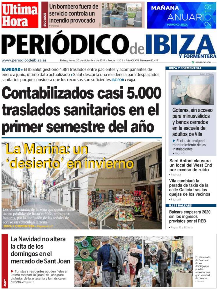 Portada de Periódico de Ibiza (Espa&ntilde;a)