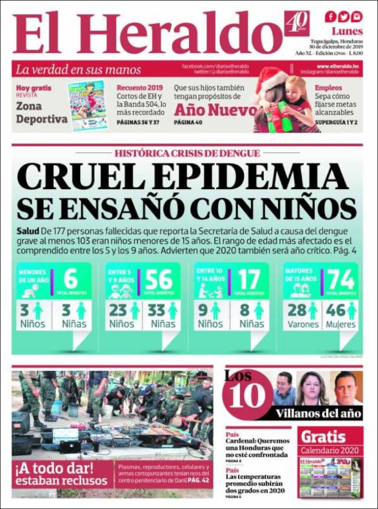 Portada de El Heraldo (Honduras)