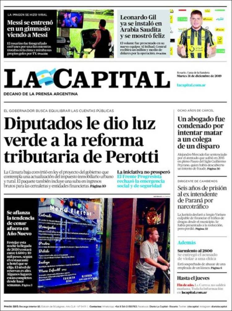 Portada de La Capital - Rosario (Argentina)