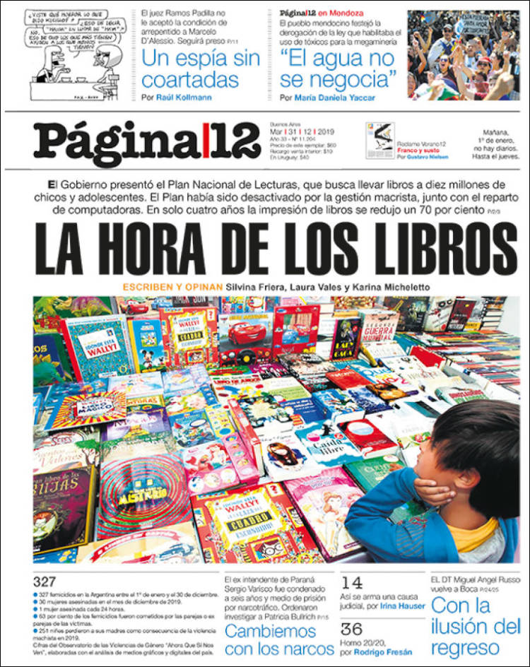 Portada de Página/12 (Argentina)