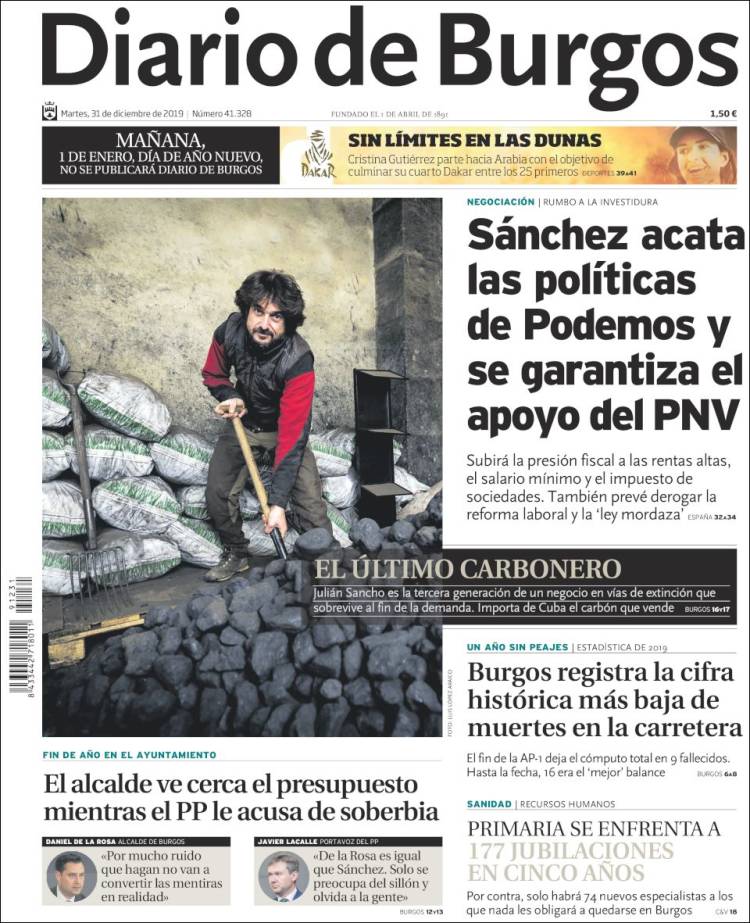 Portada de Diario de Burgos (España)