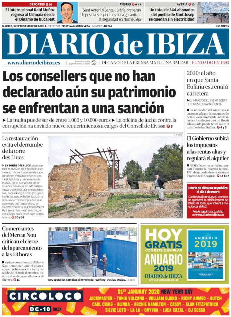 Portada de Diario de Ibiza (España)