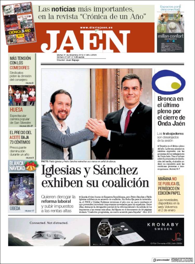 Portada de Diario Jaén (España)