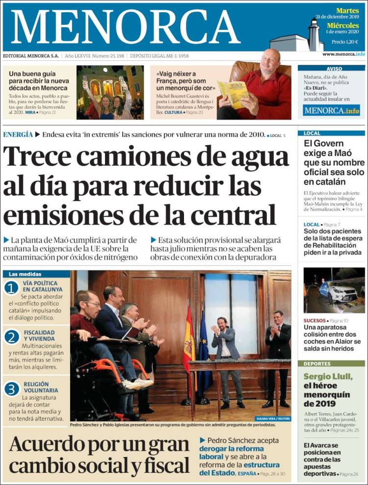 Portada de Menorca - Diario Insular (España)