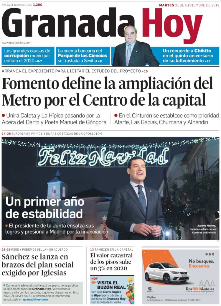 Portada de Granada Hoy (España)