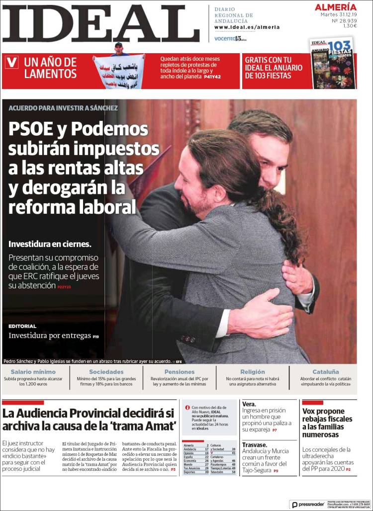 Portada de Ideal Almeria (España)