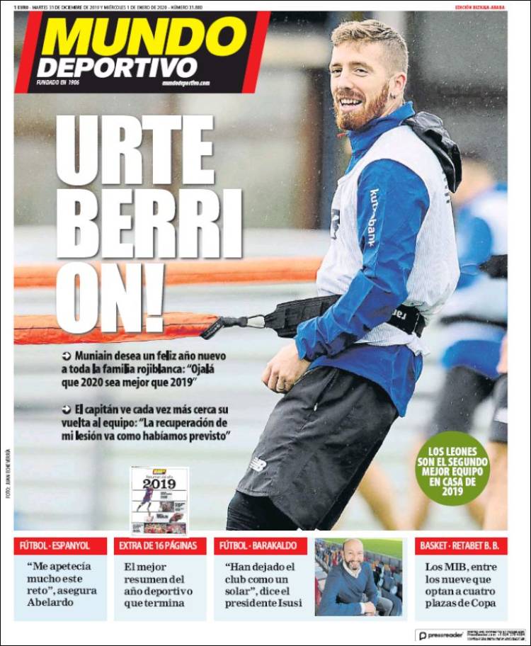 Portada de Mundo Deportivo Bizkaia (España)