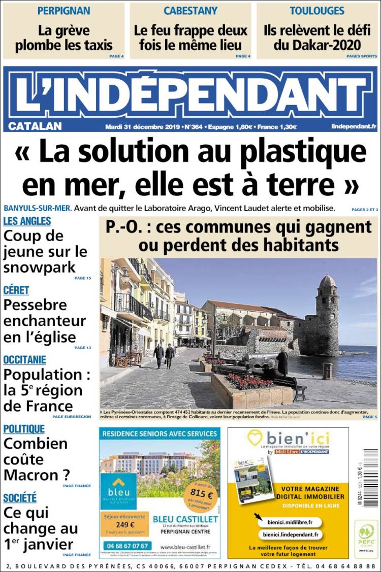 Portada de Le Indépendant (France)