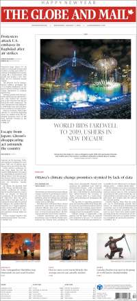 Portada de The Globe and Mail (Canadá)