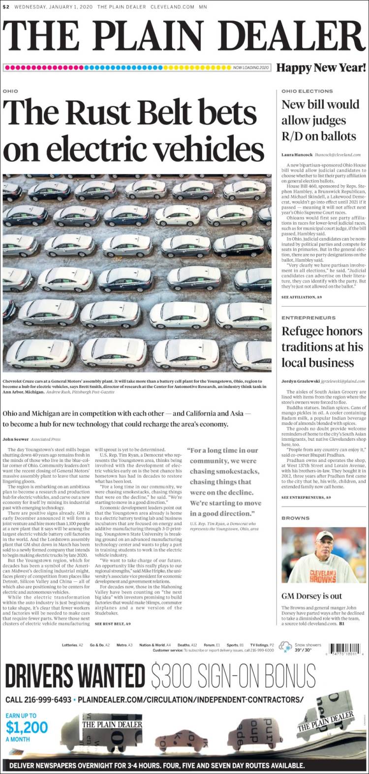 Portada de The Plain Dealer (USA)
