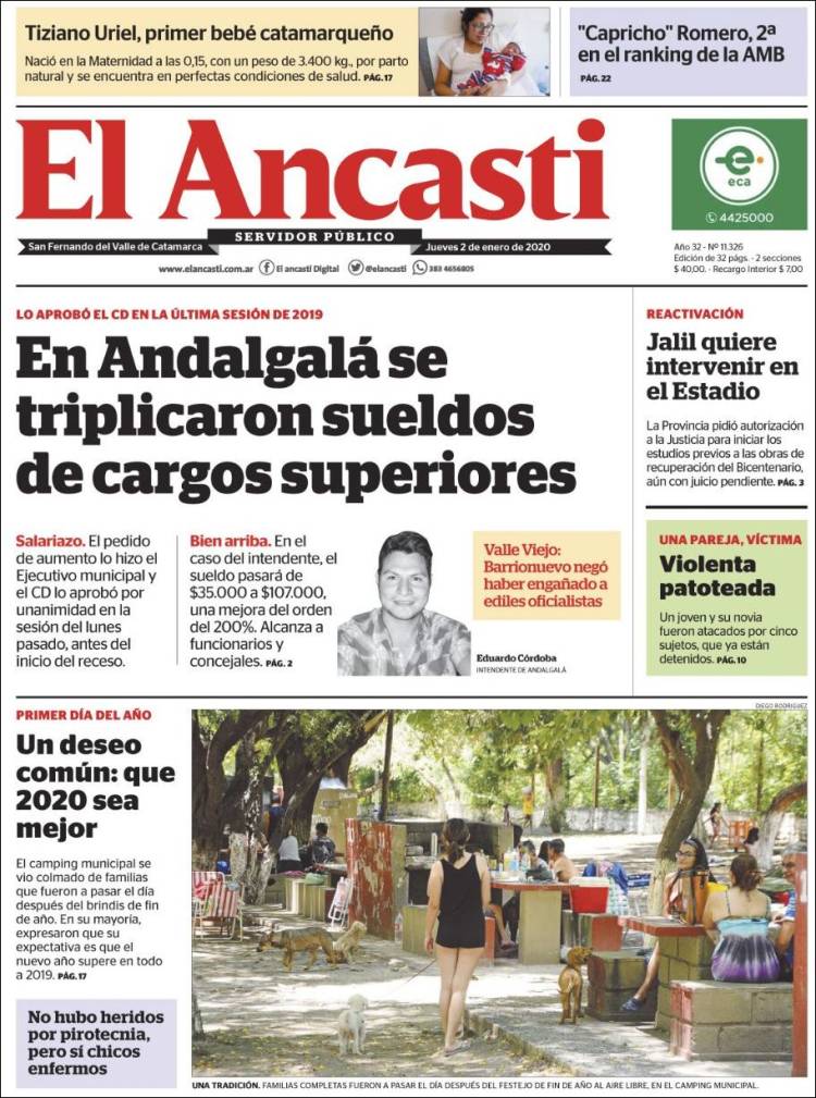 Portada de El Ancasti (Argentina)