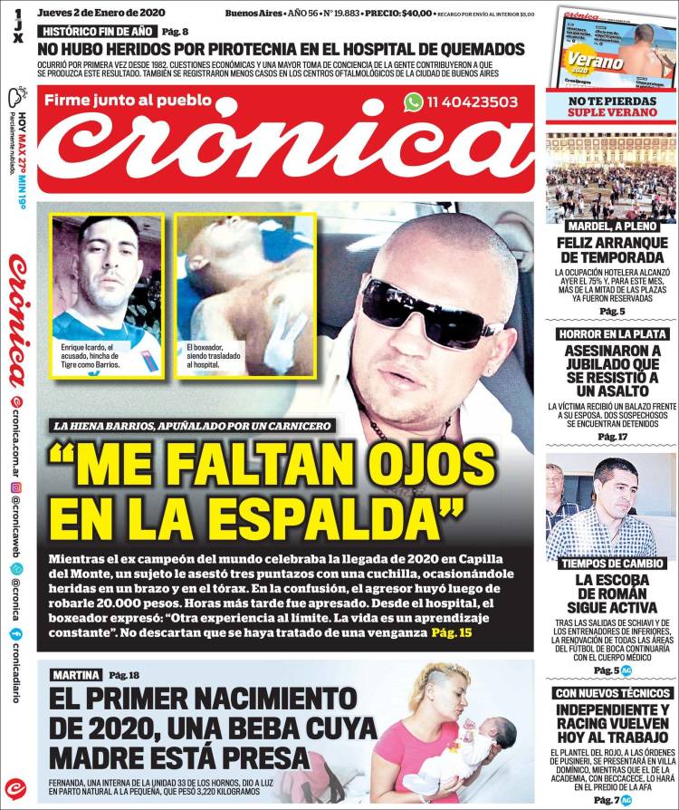 Portada de Crónica (Argentina)