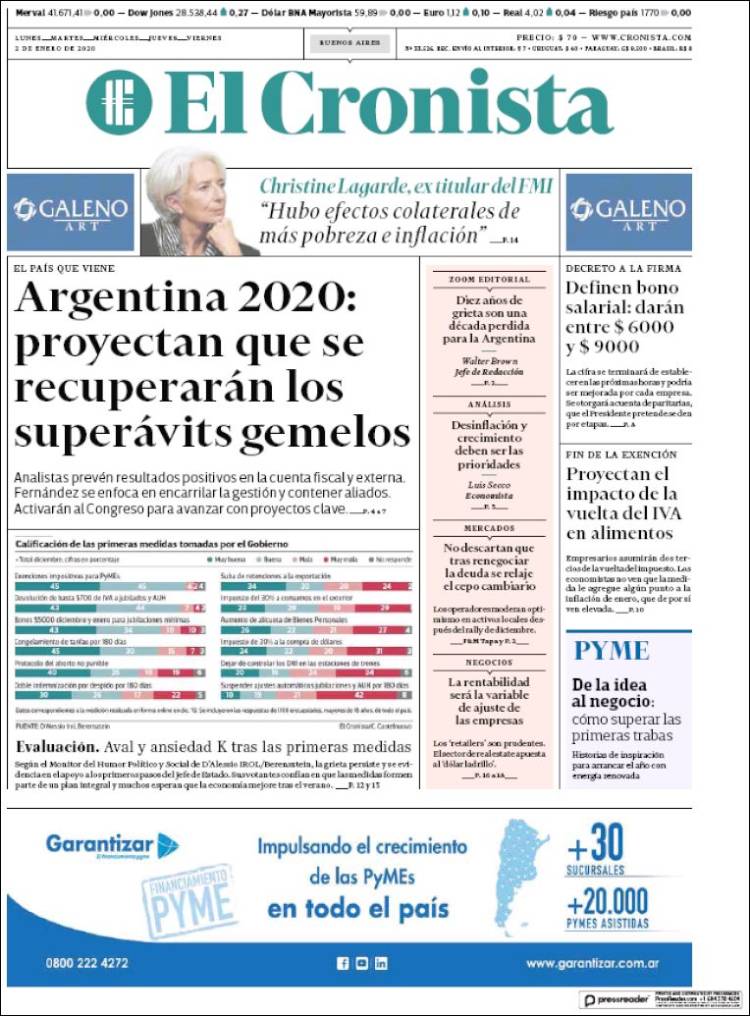 Portada de El Cronista Comercial (Argentina)