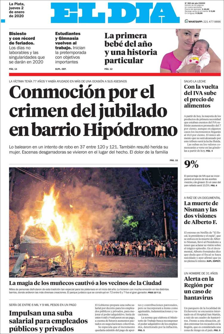 Portada de El Día de la Plata (Argentina)