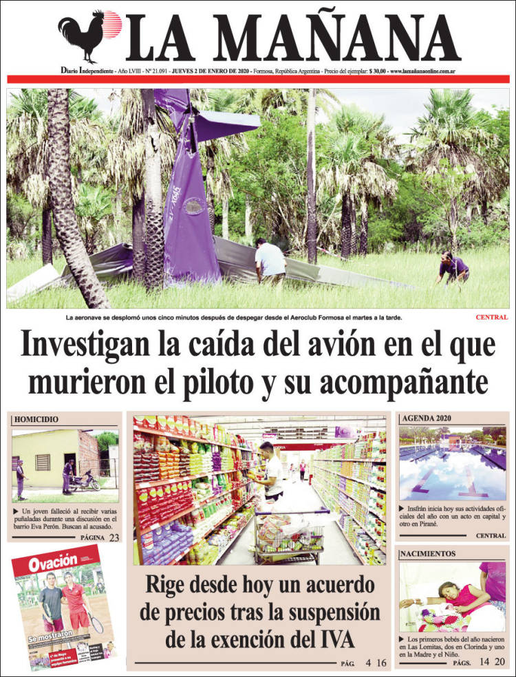 Portada de Diario La Mañana (Argentina)