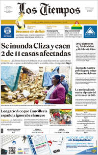 Portada de Los Tiempos (Bolivia)