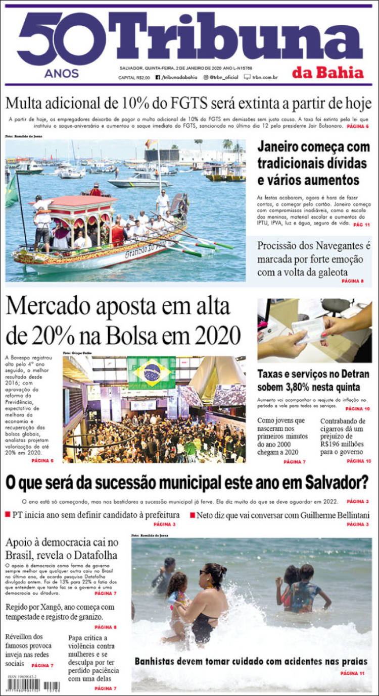 Portada de Tribuna da Bahia (Brasil)