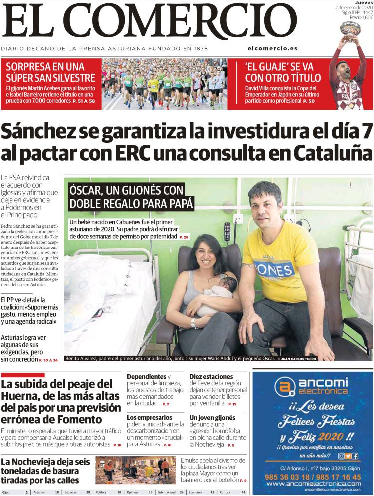 Portada de El Comercio - Gijón (Espa&ntilde;a)