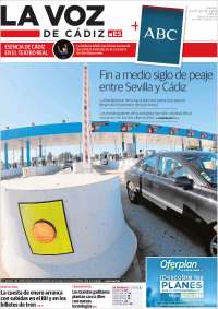Portada de La Voz de Cádiz (España)
