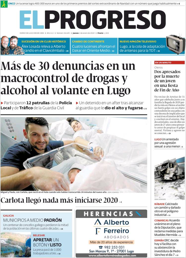 Portada de El Progreso (Espa&ntilde;a)