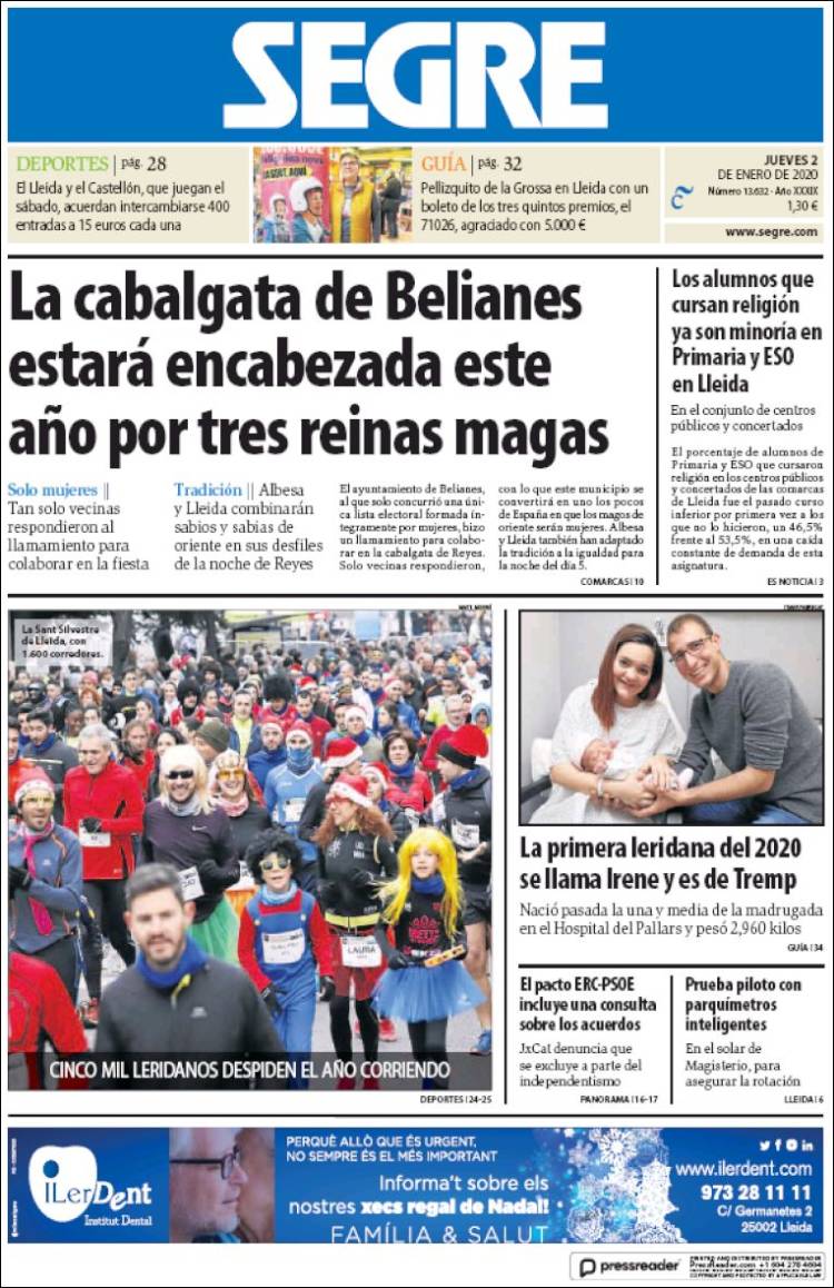 Portada de Segre  (Espa&ntilde;a)