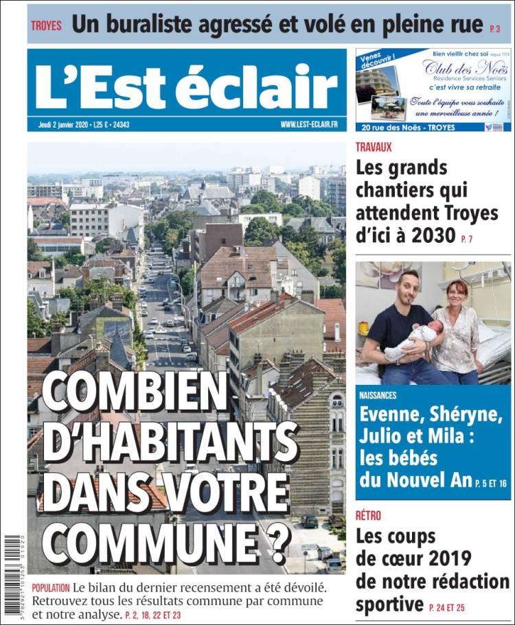 Portada de L'Est Eclair (Francia)