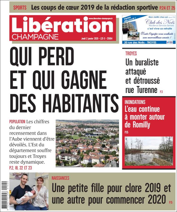 Portada de Libération Champagne (Francia)