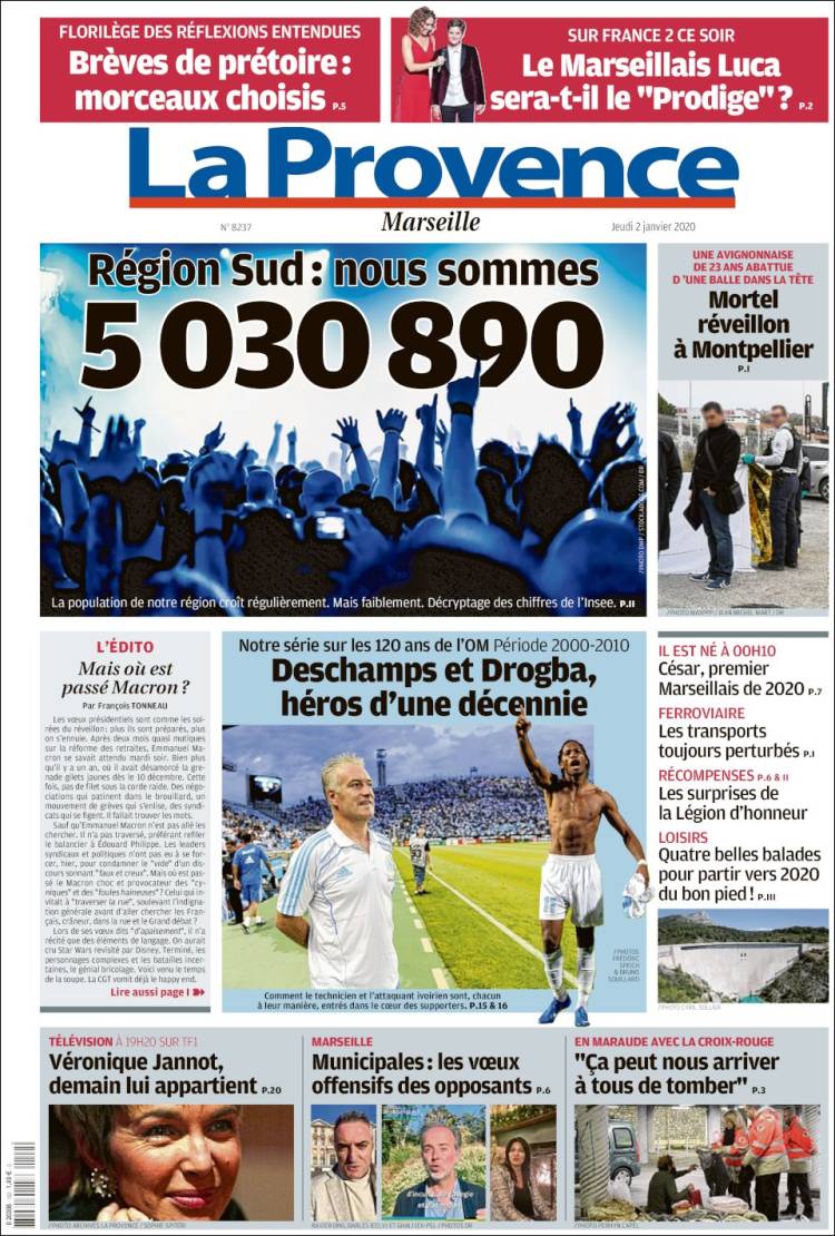 Portada de La Provence (Francia)